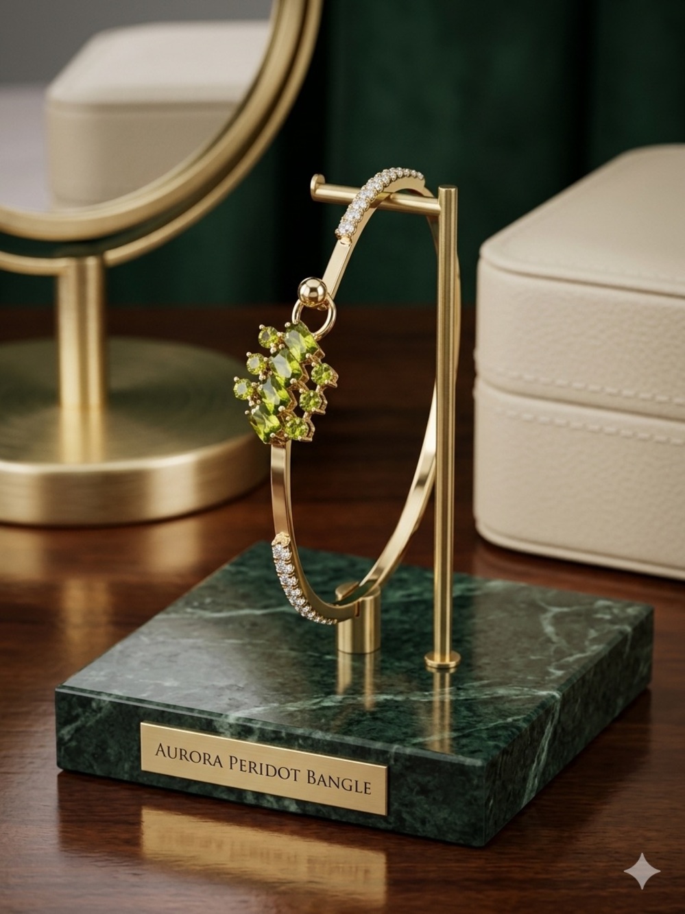 14k Gold - Fill Green Cubic Zirconia Bangle